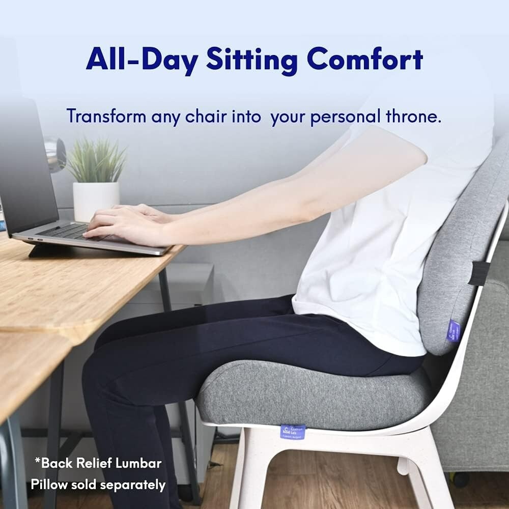 Cushion‎ Lab Pressure Relief Seat Cushion and Extra Dense Lumbar Pillow Grey